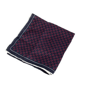 FEFE NAVY BLUE & RED PAISLEY POCKET SQUARE | MENS SIZE 32CM
